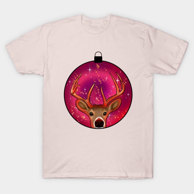 Rudolph Xmas Ball T-Shirt by cariespositodesign